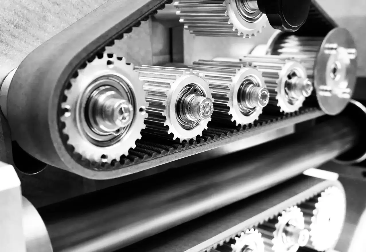 Industrial cutting machine on production line